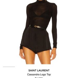 Saint Laurent Black Sheer Top
